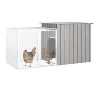 Versear Pollaio per Galline da Esterno, Recinto per Galline, Gabbia per Galline, Casetta per Galline, Pollaio Grigio 200x91x100cm Acciaio Zincato
