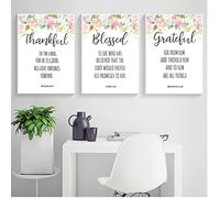 Versetti Biblici Stampe Poster D'Arte Murale Cristiani Acquerello Fiori Citazioni Benedette Immagine 3 Pezzi Pittura Su Tela Casa Soggiorno Decor 40Cmx60Cmx3Pcs Senza Telaio