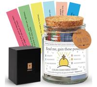 Versetti Della Bibbia in un Barattolo, Bible Verses Jar, 90 Cartoncini Biblici, in Vetro con Versetti Biblici, con Scritta Colorata, Regali Cristiani Pasqua(C)