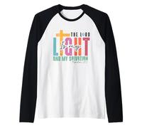 Versetto biblico Cristiano Il Signore è la mia Luce Maglia con Maniche Raglan
