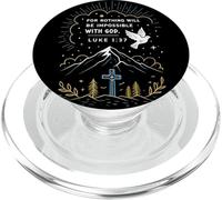 Versetto biblico cristiano Luca 1:37 Con Dio Speranza Fede in Gesù PopSockets PopGrip per MagSafe
