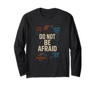 Versetto biblico Do Not Be Afraid Vintage Uomo Fede Cristiana Maglia a Manica