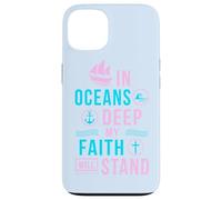 Versetto biblico regalo cristiano In oceans deep my soul will stand Custodia per iPhone 13