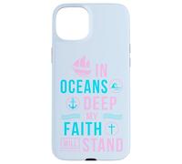 Versetto biblico regalo cristiano In oceans deep my soul will stand Custodia per iPhone 15 Plus