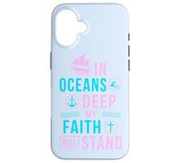 Versetto biblico regalo cristiano In oceans deep my soul will stand Custodia per iPhone 16