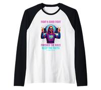 Versetto Biblico retrò Custodisci la Fede 2 Tim 4:7 Maglia con Maniche Raglan