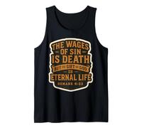 Versetto della Bibbia Cristiana Citazione The Wages of sin Is Death Mens Canotta