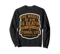 Versetto della Bibbia Cristiana Citazione The Wages of sin Is Death Mens Felpa