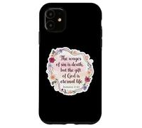 Versetto della Bibbia Cristiana Citazione The Wages Of Sin Is Death Womens Custodia per iPhone 11