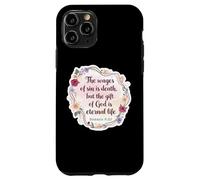 Versetto della Bibbia Cristiana Citazione The Wages Of Sin Is Death Womens Custodia per iPhone 11 Pro