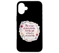 Versetto della Bibbia Cristiana Citazione The Wages Of Sin Is Death Womens Custodia per iPhone 16 Plus