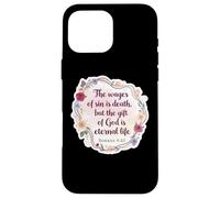 Versetto della Bibbia Cristiana Citazione The Wages Of Sin Is Death Womens Custodia per iPhone 16 Pro Max