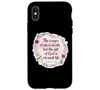 Versetto della Bibbia Cristiana Citazione The Wages Of Sin Is Death Womens Custodia per iPhone X/XS