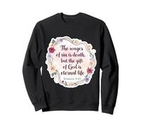 Versetto della Bibbia Cristiana Citazione The Wages of sin Is Death Womens Felpa