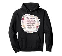 Versetto della Bibbia Cristiana Citazione The Wages of sin Is Death Womens Felpa con Cappuccio