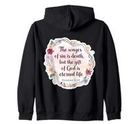 Versetto della Bibbia Cristiana Citazione The Wages of sin Is Death Womens Felpa con Cappuccio