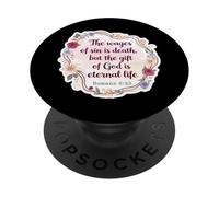 Versetto della Bibbia Cristiana Citazione The Wages Of Sin Is Death Womens PopSockets PopGrip Adesivo