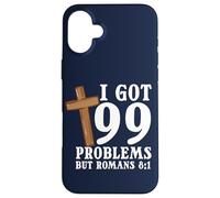 Versetto della Bibbia I Got 99 Problems But Romans 8:1 Cristo Gesù Custodia per iPhone 16 Plus
