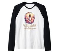 Versetto della Donna Cristiana Il Signore è la mia Luce e la mia salvezza Maglia con Maniche Raglan