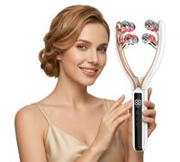 Versha Massaggiatore facciale coreano per la cura della pelle per viso e collo, modellatore per mascella da donna, con rullo per drenaggio linfatico e pennello per contouring, strumento di bellezza