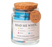 Versi della Bibbia in un barattolo | Barattolo di preghiera in vetro con versi biblici colorati | Read Me When Bibbia Verses Jar for emozioni e sentimenti Vaso di vetro per nutrire la tua anima con la