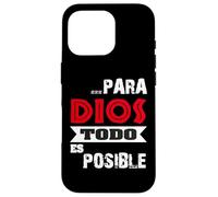 Versículo bíblico Mateo 19:26 "Para Dios todo es posible" Custodia per iPhone 16 Pro