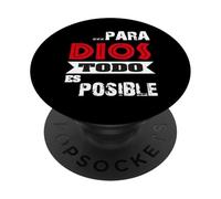 Versículo bíblico Mateo 19:26 "Para Dios todo es posible" PopSockets PopGrip Adesivo