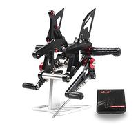 (Versione 2.0) Pedane Regolabili per Aprilia RSV4 FACTORY APRC ABS 2013-2016 SBK SE/RSV4 2017-2021/Tuono V4 1100 2017-2020 Set Posteriori Pedane Poggiapiedi Poggiapiedi Accessori Poggiapiedi