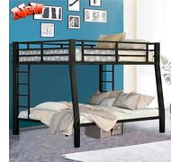 versione aggiornata, in metallo spesso, letto a castello Full XL sopra la Queen, per adulti, letto matrimoniale robusto, in acciaio pieno sopra il queen size con 2 scale, montaggio facile (full XL
