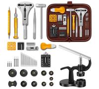 【Versione combinata】 Eventronic Kit Riparazione Orologi+Pressa Orologio Professionale, Attrezzi di Apertura Orologi, Kit Riparazione Orologio, Tool Kit orologiaio,12 Pezzi Cassa Posteriore Orologio