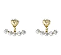 Versione coreana degli orecchini a doppio lato con perle a cuore, 2022 nel design della moda senso temperamento per donne.