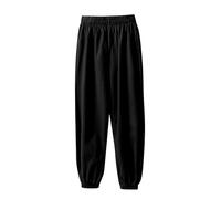 Versione coreana dei pantaloni per ragazze e CuHK condizionatore d'aria in cotone per pantaloni rotti in 14 colori, Nero , 10-11 Jahre