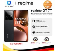 Versione europea dello smartphone realme GT 7T 5G con IA, processore MTK Dimensity 8400, display AMOLED da 6,8 pollici, batteria da 7000 mAh e ricarica da 120 W