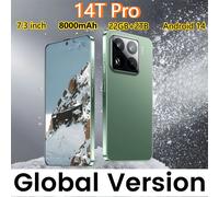 Versione globale 14T Pro Smartphone originale 7.3HD 4G 5G Dual Sim Cellulari 8000mAh Telefono cellulare 22GB + 2TB Android 14 Telefoni cellulari Silver 12GB 256GB