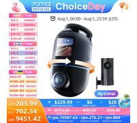 Versione globale 70mai Dash Cam 4K Omni X800 360 ° Supercondensatore compatibile 4G con supporto HDR a doppio canale rotante 70mai X800 Omni