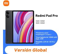 Versione globale del tablet Redmi Pad Pro Piattaforma mobile Snapdragon® 7s Gen 2 Xiaomi HyperOS Batteria grande da 10000 mAh Caricatore rapido da 33 W Global Version Black WiFi