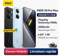 Versione globale dello smartphone POCO X8 Pro Max, processore Dimensity 9500s, batteria da mAh, fotocamera principale da 50 MP, HyperCharge W, compatibile NFC