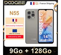 Versione globale DOOGEE N55 Smartphone Schermo IPS da 6,56" 90 Hz 9 GB di RAM + 128 GB Face Sblock 5150 mAh Batteria grande Octa Core Android 14 4GB 128GB Black