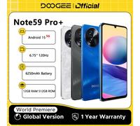 Versione globale DOOGEE Note59 Pro + 5G Smart phone Android 15 6250mAh Batteria 6.75 '' 120Hz Schermo 12GB 512GB AI Fotocamera Cellulare