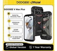 Versione globale DOOGEE V Max Plus Telefono robusto 6.58" 120Hz 36GB(16+20) 512GB 200MP Ai Camera 22000mAh Effetto illuminazione Android 14