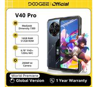Versione globale DOOGEE V40 Pro 5G Telefono robusto Display da 6,78 "16 GB + 512 GB Dimensity 7300 Fotocamera AI da 200 MP 8680 mAh 33 W Caricatore rapido