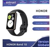 Versione globale Honor Band 10 Design con bordo curvo Salute mattutina Schermo AMOLED da 1,57 pollici Resistenza all'acqua 5ATM Bluetooth 5.3 Black