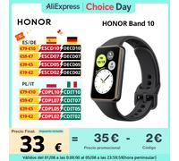 Versione globale Honor Band 10 Smart Band Bordo curvo Design Salute mattutina 1,57 pollici schermo AMOLED 5ATM Resistenza all'acqua Bluetooth5.3 Nero