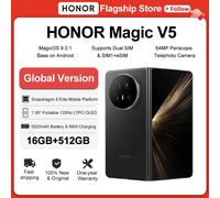 Versione Globale HONOR Magic V5 5G Smartphone Snapdragon 8 Elite, schermo OLED pieghevole da 7,95 pollici, batteria da 5820 mAh, supporto SuperCharge a 66W, eSIM
