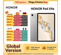 HONOR Pad X9a, 11.5 ″ 120Hz 2.5K Fullview Display,128GB di archiviazione, 8300mAh batteria, corpo in metallo sottile, quattro altoparlanti, Android 15, grigio