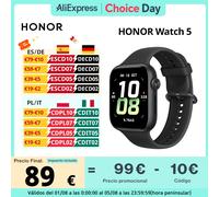 Versione globale HONOR Watch 5 Smartwatch Tracciamento GPS preciso Scansione rapida della salute Display grande da 1,85 pollici Fino a 15 giorni di lunga durata della batteria GPS supportato IP68 Oro