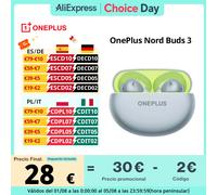 Versione globale OnePlus Nord Buds 3 Auricolare fino a 32dB Cancellazione attiva del rumore Bassi ultra profondi con BassWave 2.0 Doppia connessione IP55 Auricolari Bluetooth 5.4 Bianco
