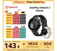 Versione globale OnePlus Watch 3 Smartwatch da 43 mm Display AMOLED da 1,32 pollici Durata della batteria fino a 60 ore Wear OS by Google GPS NFC