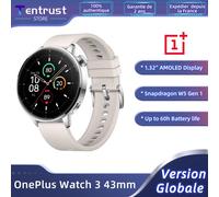 Versione globale OnePlus Watch 3 Smartwatch da 43 mm Display AMOLED da 1,37 pollici Snapdragon W5 Gen 1 Fino a 60 ore di durata della batteria Black