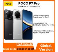 Versione globale POCO F7 Pro Snapdragon 8 Gen 3 Smartphone 6.67'' 120Hz Display 50MP Fotocamera 6000mAh Batteria 90W IP68 Cellulare Global Version Silver